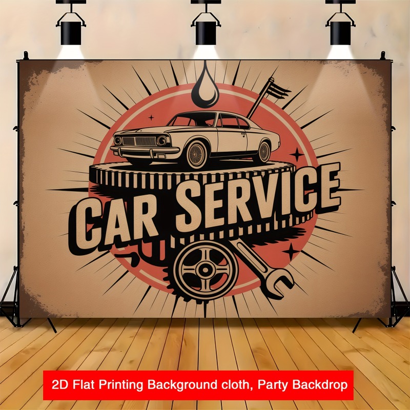 Heavy Equipment Service - Grand panneau publicitaire rétro pour garage